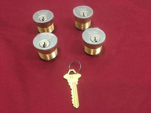 Dorma  1&#034; mortise cylinders; set of 4; w/ 1 kaa key- locksmith for sale