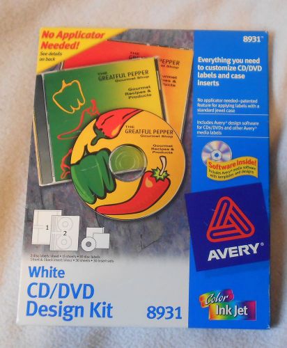 New Avery CD DVD Design Kit 8931 Customize Labels &amp; Jewel Case Inserts