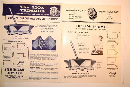 2 lion mitre trimmer multi-duty high speed end cutter flyer &amp; brochure #rr967 for sale