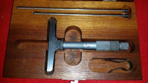 Vintage Lufkin 513N Depth Micrometer 0-6&#034; With 3&#034; Base
