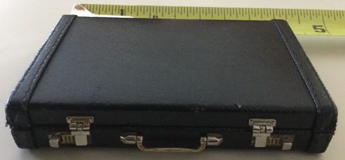 Vintage Mini Brief Case Suede Leather Conversation Piece Calculator Business