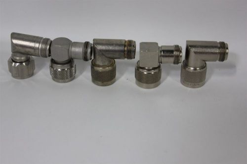 LOT OF 5 RF Coaxial RIGHT ANGLE Adapters N(F)-N(M) RFN-1012-1 MULTI BRANDS