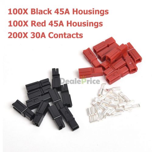 100 Pair Red &amp; Black 45A Power Pole + 200PCS 30A Contacts for Anderson Powerpole