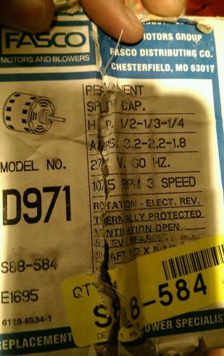 D971  FASCO 1/2 HP Split Cap Motor  S88-584  BEST OFFER