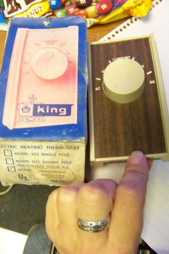 new king electric s22c cooling air conditioning thermostat ivory/wood grain