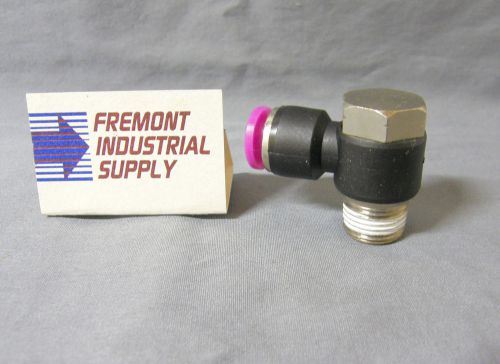 (qty 10) pneumatic push in fitting male elbow swivel 3/8&#034; od tubing x 3/8&#034; npt for sale