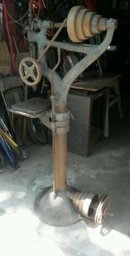 Antique flat belt floor model drill press