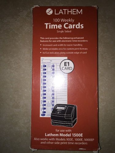 Lathem Weekly Thermal Print Time Cards Tm single Sided Free Fast Shipping