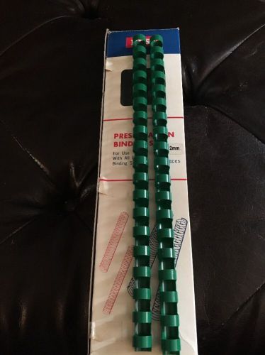 11 1/2&#034; Green Binder Combs 19 Ring Spines