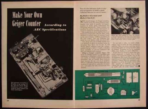 Geiger Counter 1950 AEC Design How-To build PLANS Battery Powered