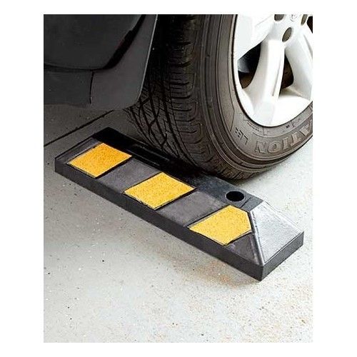 Parking Curb Block Heavy Duty Rubber Driveway Wheel Stop Garage Car RV Safety