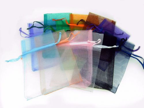 48 Pcs 3 3/4&#039;&#039; x 7&#034; Organza Pouch Bags Assorted Colors Pre - Packaged