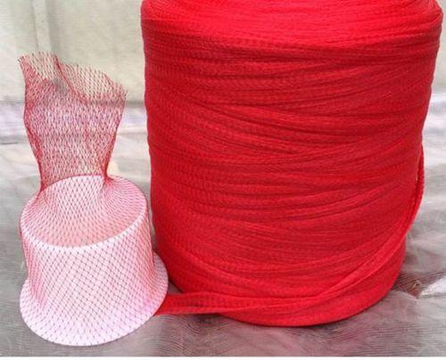 Roll of Red Mesh Netting Produce/Seafood Bag Material