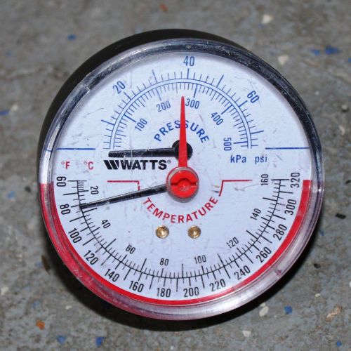 New watts dptg-3 combination pressure and temperature gauge for sale