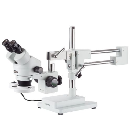 Amscope sm-4bz-frl 3.5x-90x  binocular stereo boom microscope + ring light for sale