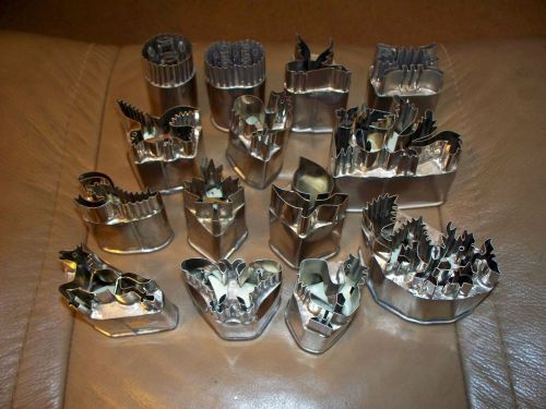 14 Used Catering Commercial Heavy Duty Stainless Steel Cookie Dough Veg.Cutters