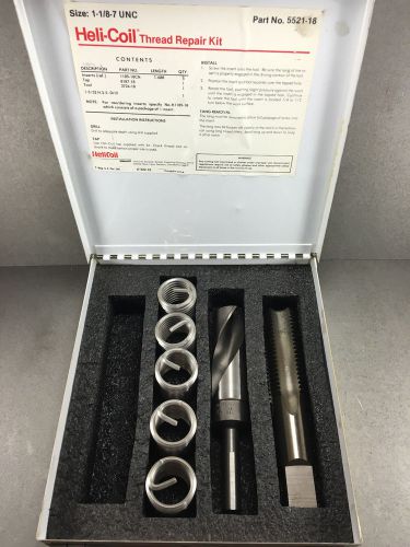 HeliCoil 1-1/8&#034;-7 Partial Thread Repair Kit w/ 5 Inserts, Drill &amp; Tap 5528-18