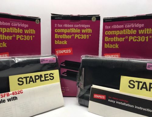 Staples Fax Ribbon Cartridge BLACK SFB-45C / 452C *Compatible W/ Brother PC301*