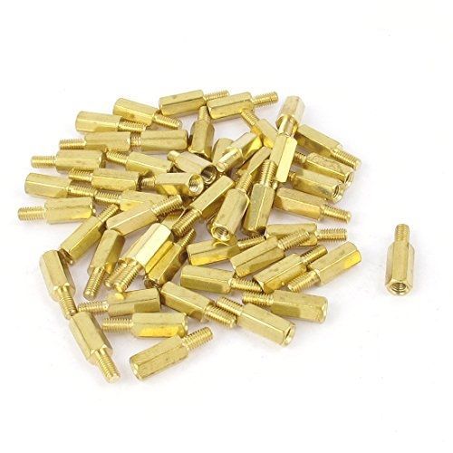 Uxcell 50pcs m3 10+6mm f/m hex nut brass standoff spacer for pcb motherboard for sale