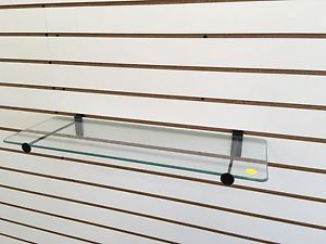 Slatwall Glass Shelves with Brackets