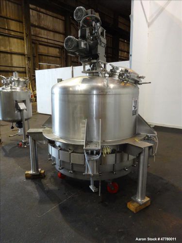 Used- precision stainless agitated nutsche filter, 1200 liter (317 gallon), 316l for sale