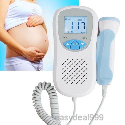 New Fetal Doppler 3MHz Probe LCD Pocket Prenatal Heart Baby Monitor Speaker FDA