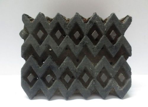 VINTAGE WOOD CARVED TEXTILE PRINT FABRIC BLOCK STAMP GEOMETRICAL ZIG ZAG CHEVRON