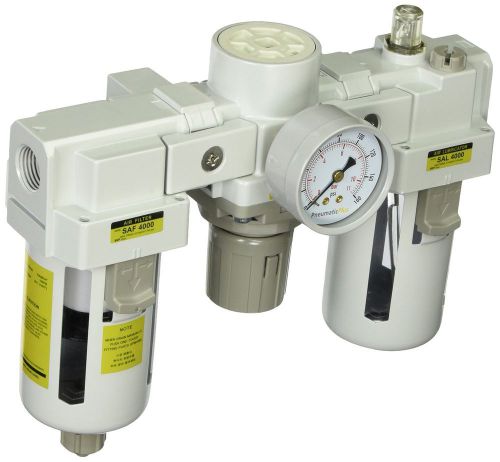 PneumaticPlus SAU4000M-N04G Three-Unit Combo Compressed Air Filter Regulator ...