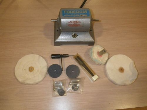 FOREDOM SINGLE SPEED BENCH LATHE MODEL B&amp;G #1  POLISHNG LATHE WITH ATTACHMENTS