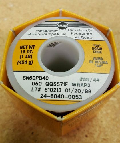 NOS/NIB Kester Solder 1 lb. Spool 44 Rosin Core 66/44 .050 SN60PB40