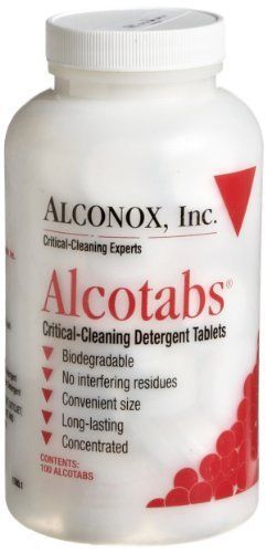 Alconox 1500 Alcotabs Critical Cleaning Detergent Tablet, 100 Tablet Bottle Case