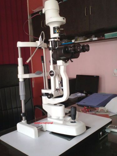 K-77 Slit Lamp Haag Streit Type 2 Step With aluminium base white color