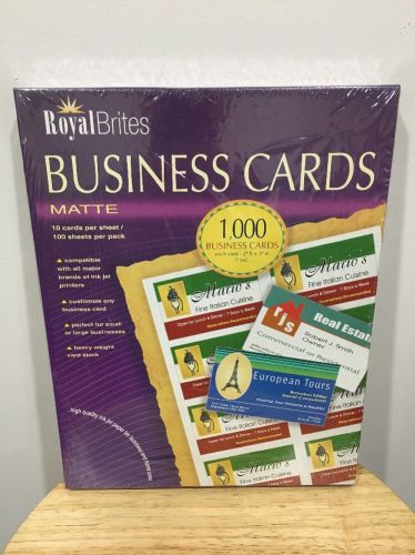 Royal Brites 28992 Make Your Own Business Cards 1000 Matte Cards (Made In USA)