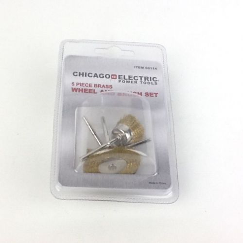 5 piece brass wheel and brush set chicago electric power tools free shipping for sale