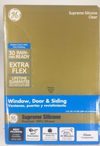 Case of 12 ge clear 100% silicone 10.1 oz size window and door supreme sealant for sale