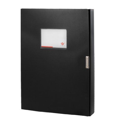 uxcell Office Black Plastic Detachable Closure A4 Papers Documents File Box