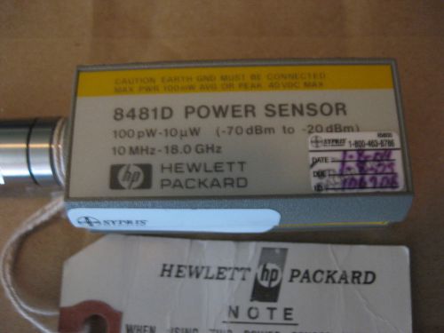 Hp (agilent,keysight) 8481d 10mhz-18ghz power sensor, w/ adapter (r92) for sale