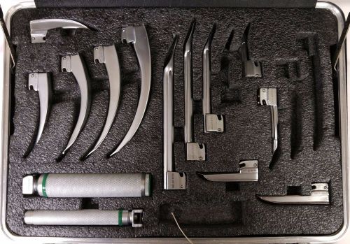 Propper Laryngoscope Kit Set of 12 w/ Case Blades are Mac / Miller / Pro / Heine