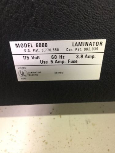 Laminator Model 6000
