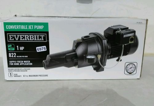 Everbilt 1hp 822 gph convertible jet pump 6976 B