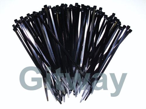 1000 8&#034; long uv nylon plastic black wire cable loop zip tie ty ties wraps 40# for sale