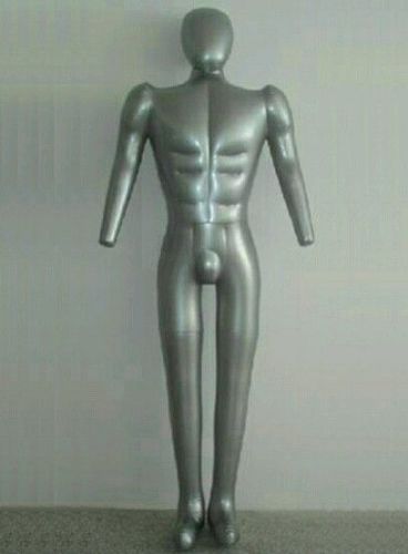 Inflatable male Mannequin FULL-SIZE Head/Arms SILVER