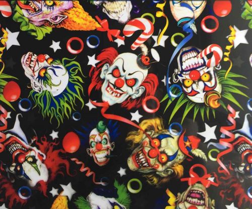 HYDROGRAPHIC WATER TRANSFER HYDRODIPPING FILM HYDRO DIP CREEPY CLOWNS