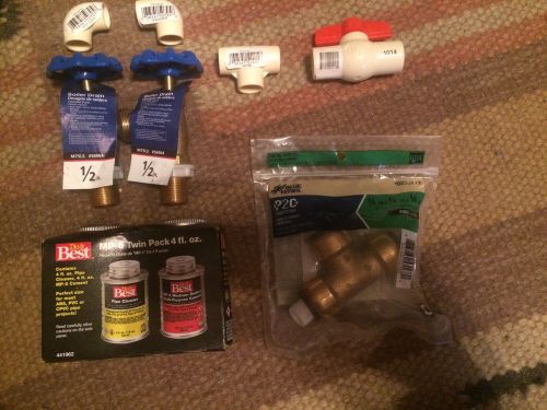 Pvc cpvc cement and pipe cleaner kit. 1/2 inch fitting pipe pieces plumbing lot for sale