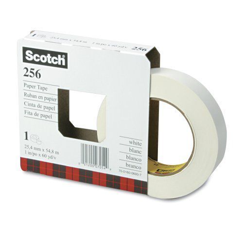 3M 256-1 Scotch 256 Printable Flatback Paper Tape, 24x55, 3&#034; Core, White