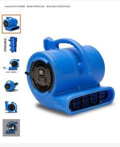 B-AiR commercial floor fan 1/3 HP, blue, stackable, L 2.6 Amps, 2 speeds