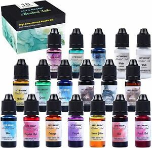Alcohol Ink Set-Vibrant Colors Alcohol Ink for Resin,High Concentrated Alcohol