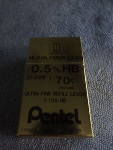 LOT PENCIL LEAD REFILL MECHANICAL WRITING/DRAWING  PENTEL #100 HB  4 BOX/12 TUBE