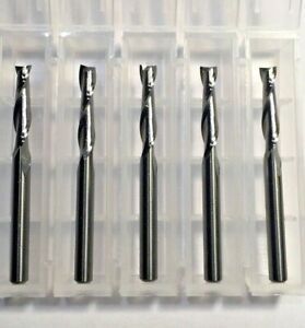 1/8&#034; Solid Carbide UpCut Up Shear Router 1/2&#034; Cut 2 Flute Square USA 5-Pack G16