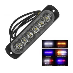 10X(12V-24V 6LED Light Flash Emergency Car Vehicle Warning Strobe Flashing I1E3)